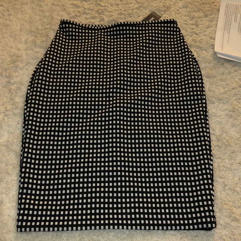 Black and white checkered skirt